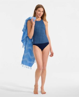 Women's Tugless High Neck Strappy Back Tankini Top