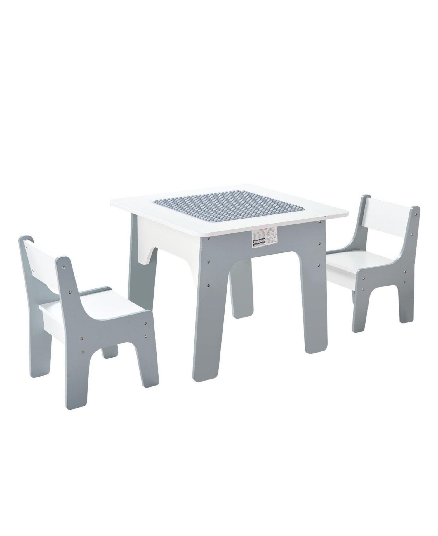 4-in-1 Kids Activity Table & 2 Chairs Set, Double-Sided Graffiti/Blocks Top w/ Storage, Ages 3+