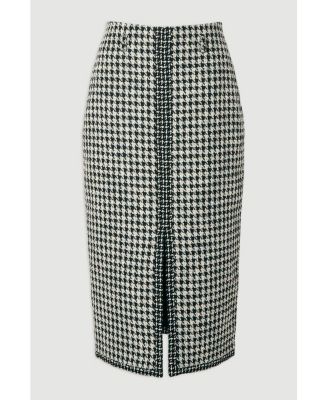 Women's Tweed Belted Pencil Skirt