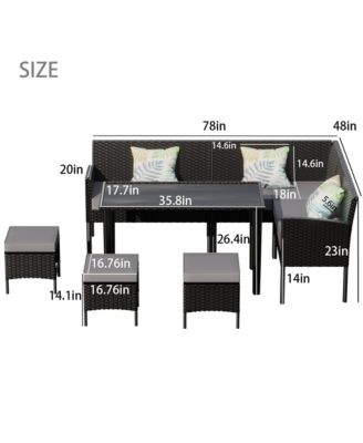 Small space patio furniture 7-piece outdoor furniture set