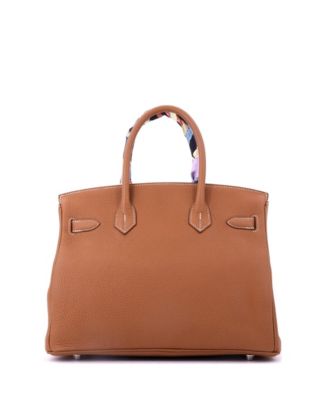 Birkin 30 Handbag Brown Togo with Palladium Hardware