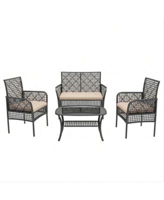 4 Pieces Outdoor Patio Furniture Set