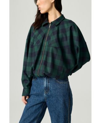 Women's Checked Zip-Front Jacket