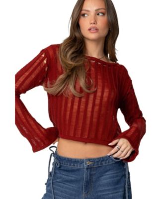Women's Sagir Sheer Ladder Knit Top