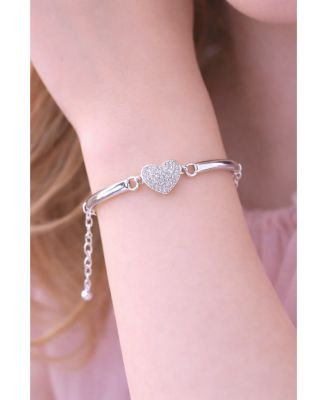 Girls Gold Plated CZ Heart Bracelet