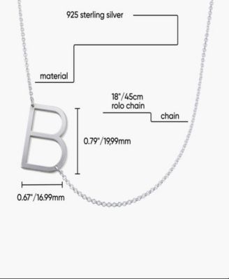 Sideways Initial Necklace in Sterling Silver