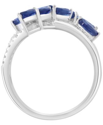 Sapphire (1-1/4 ct. t.w.) & Diamond (1/5 ct. t.w.) Ring in 14k White Gold