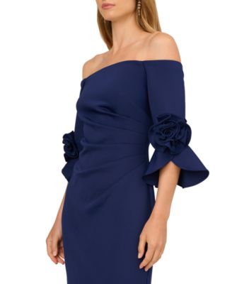Rosette Off-The-Shoulder Gown
