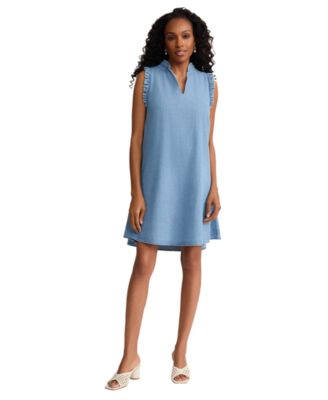 Petite V-Neck Trapeze Short Dress