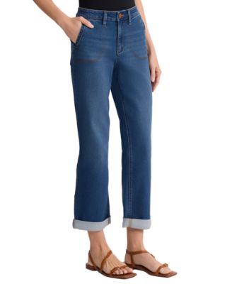 Petite Mid-Rise Straight Fit Lexington Girlfriend Jeans