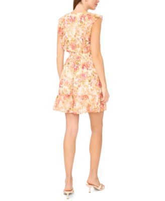 Women's V-Neck Smocked Waist Mini Dress