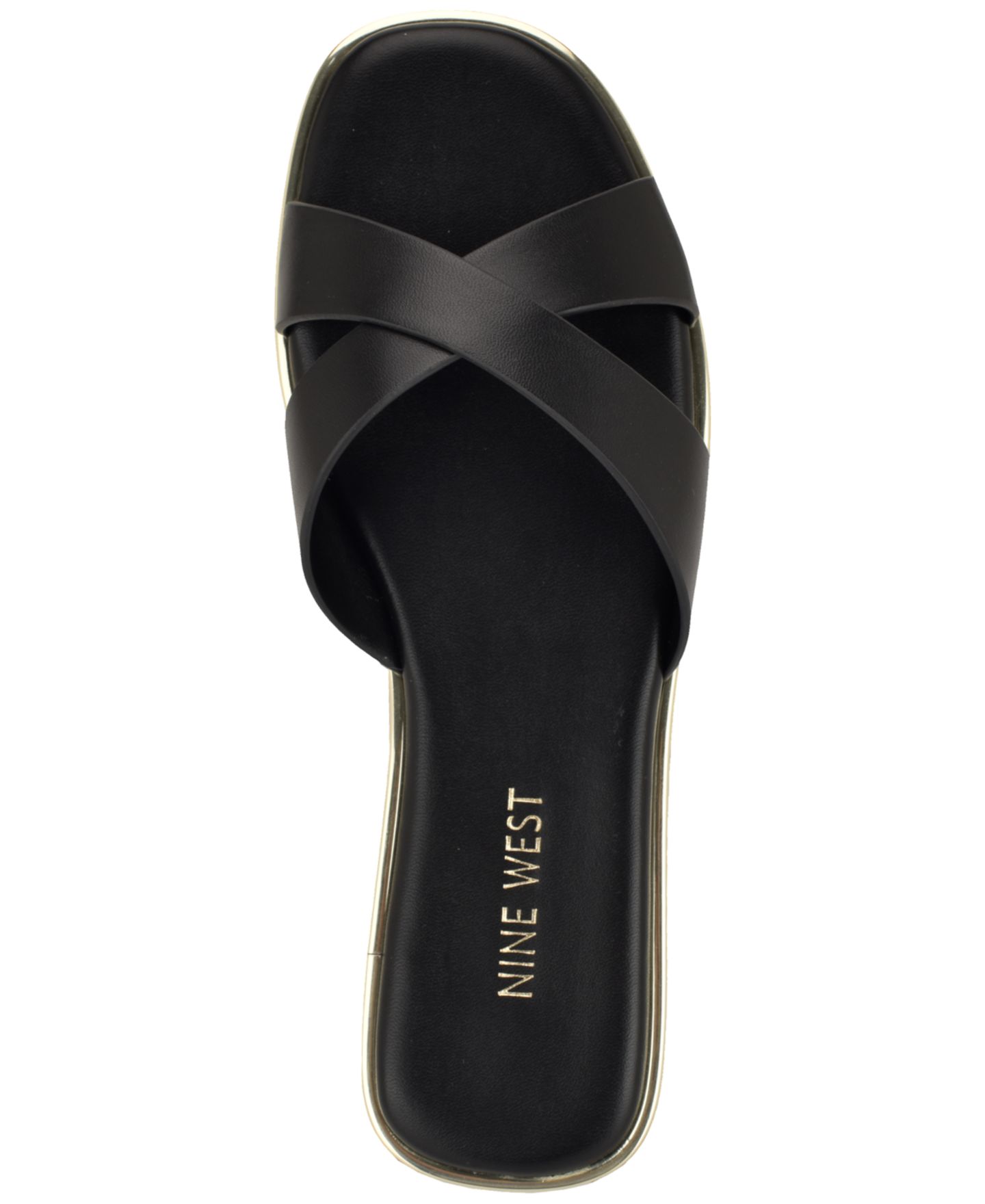 Женские сандалии Nine West Edeny Criss-Cross Flat Slip-On, цвет: Чёрный — фото 4