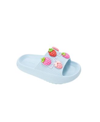 Little Girls Girls  EVA Slide – Lightweight Comfy Slide Sandals with Strawberry Charms