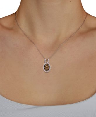 Vanilla Diamond (0.19 ct. t.w.) & Chocolate Diamond (0.49 ct. t.w.) Pendant Necklace in 14k Vanilla Gold