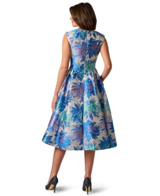 Women's Metallic V-Neck Midi Dress