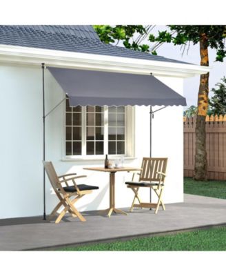 157 x 47" Retractable Patio Awning Sunshade Shelter with Crank Handle