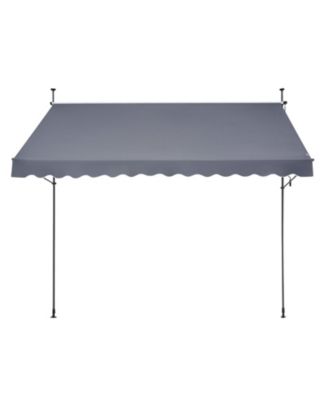 157 x 47" Retractable Patio Awning Sunshade Shelter with Crank Handle
