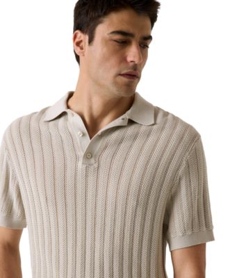 Men's Lonny Herringbone Regular-Fit Polo Sweater
