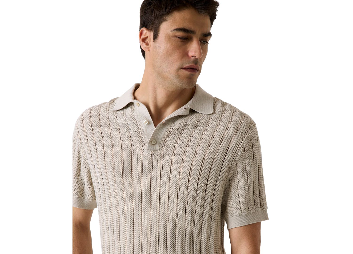 Men's Lonny Herringbone Regular-Fit Polo Sweater