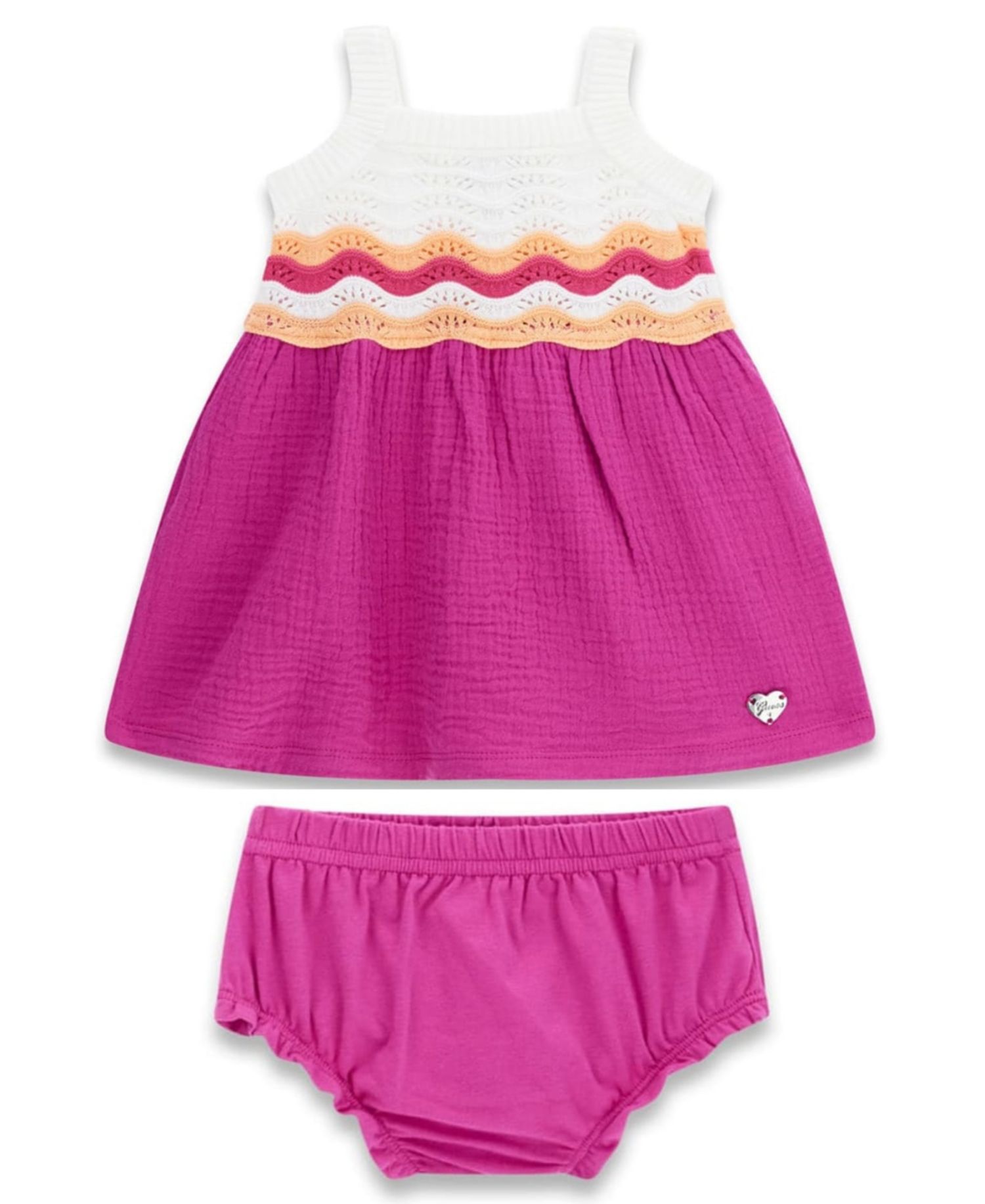 Baby Girls' Sleeveless Crochet Dress and Matching Bloomer