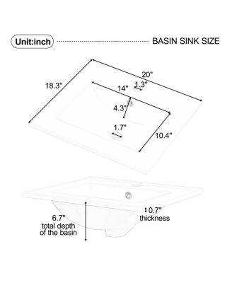 Bathroom Vanity with Sink, Painted MDF Cabinet, Soft Close Door, Adjustable Shelf & Organizer for Small Spaces