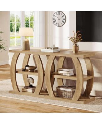 3-Tier End Table for Living Room, Narrow Side Table, Farmhouse Wooden Beside Table, Tall Nightstand