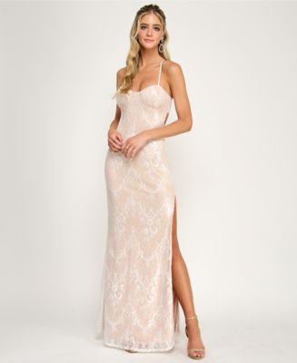 v neck black lace dress V Neck Long Sleeve Chapel Train Black Lace Wedding Dress main image 1