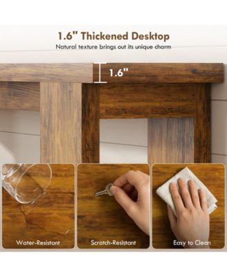 Farmhouse Console Table, 63" Narrow Entryway Table