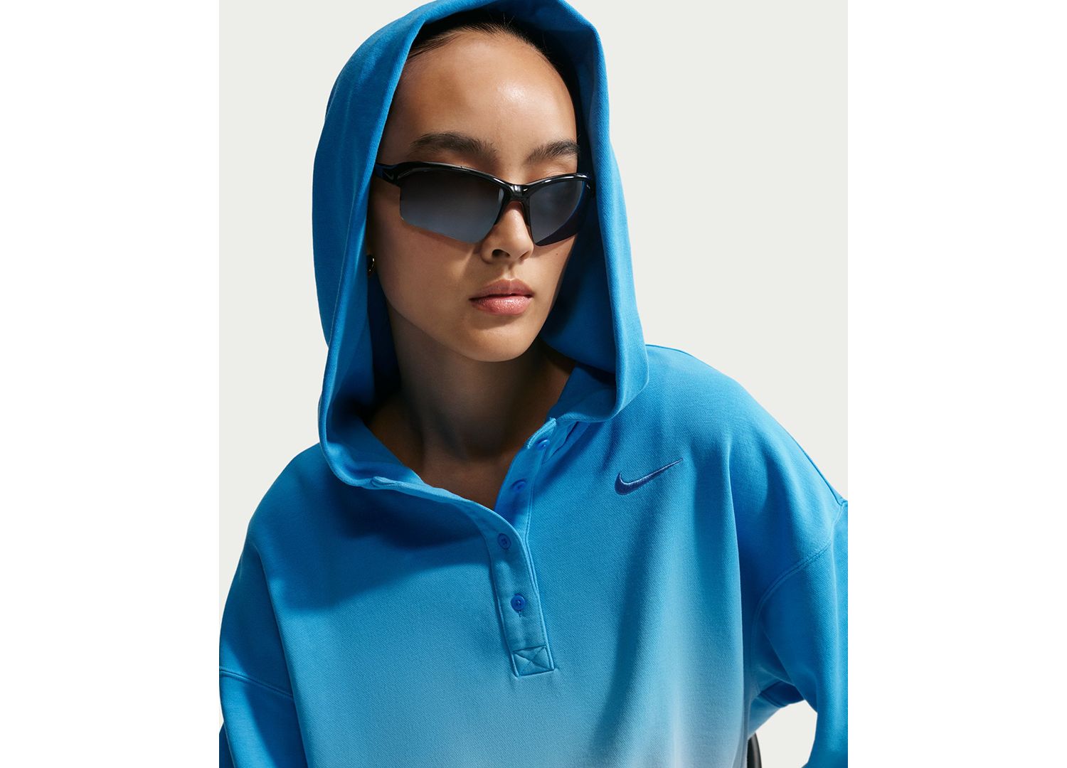Женская спортивная одежда Phoenix Fleece с капюшоном Henley оверсайз из флиса