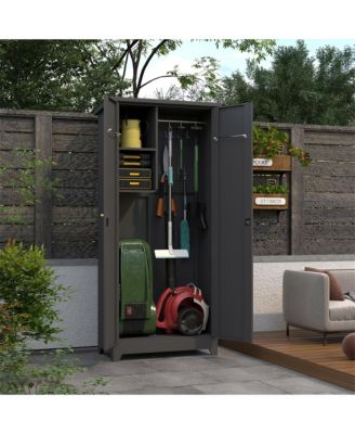 Outdoor Waterproof Storage Cabinet with Shelves