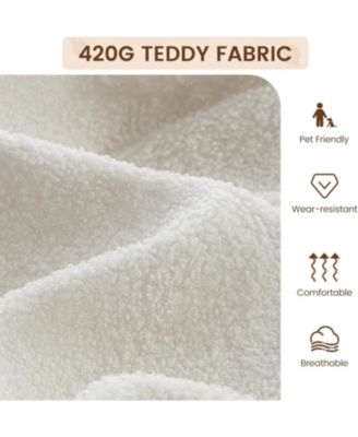 Modern Accent Chair with Metal Frame,Cozy Reading Chair Upholstered in Plush 420g Teddy Sherpa Fabric, Mid Century Style