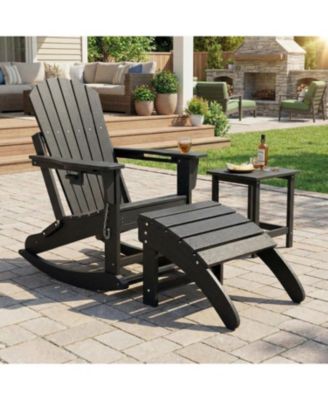 HDPE Adirondack Ottoman Foot Rest, Weather Resistant Outdoor Footstool for Adirondack Chair