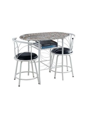 Compact Dinette Set with Drop Leaf Table and 2 Comfortable Chairs