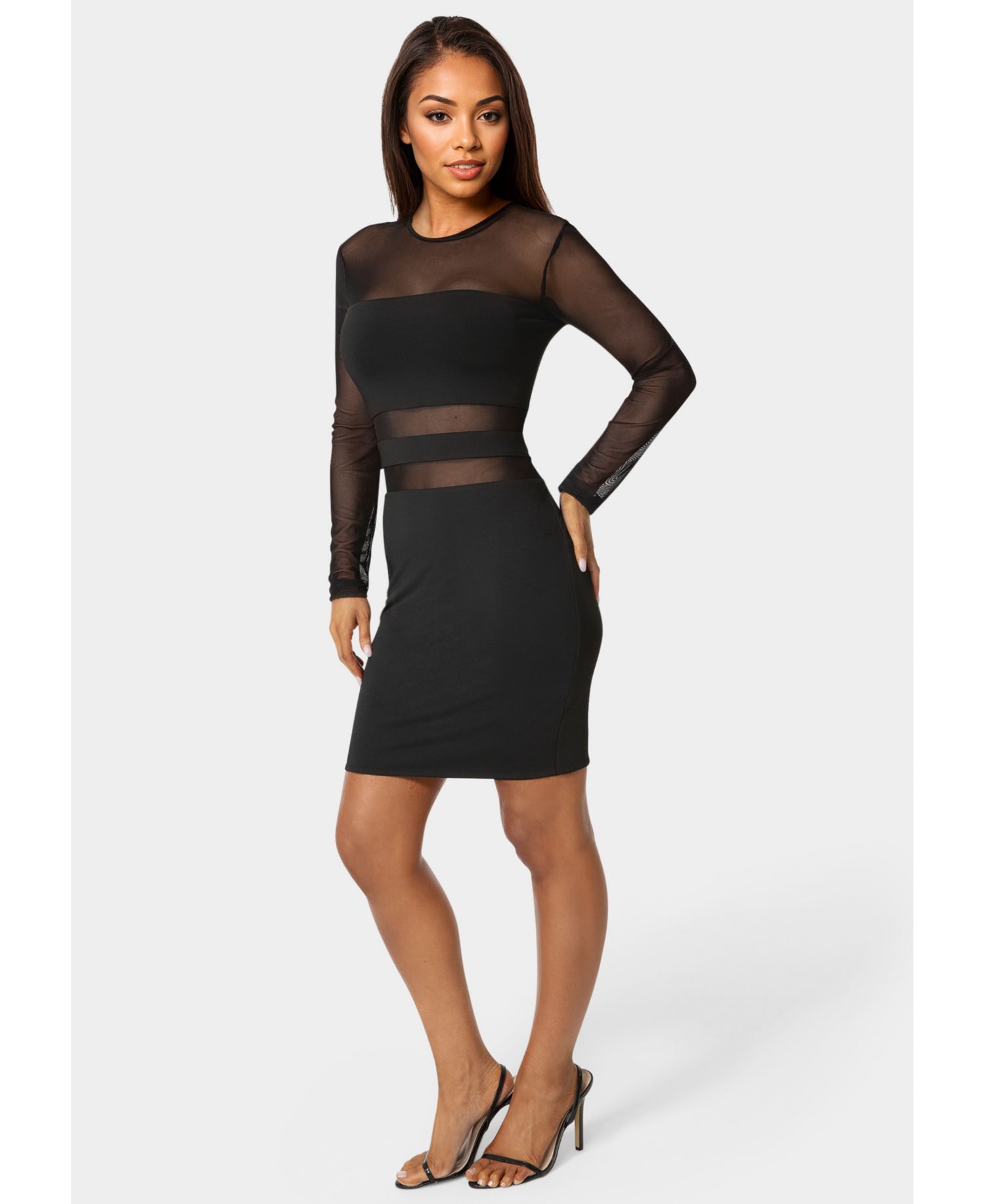 Women's Illusion Mesh Mini Dress