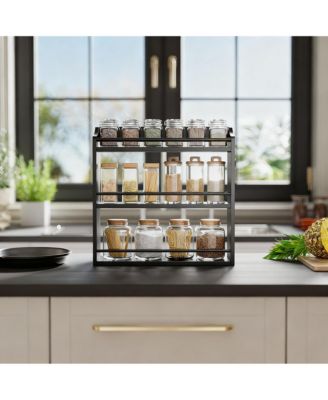 3-Tier Bamboo Spice Rack: Saves Space, Organizes Kitchen, Bathroom