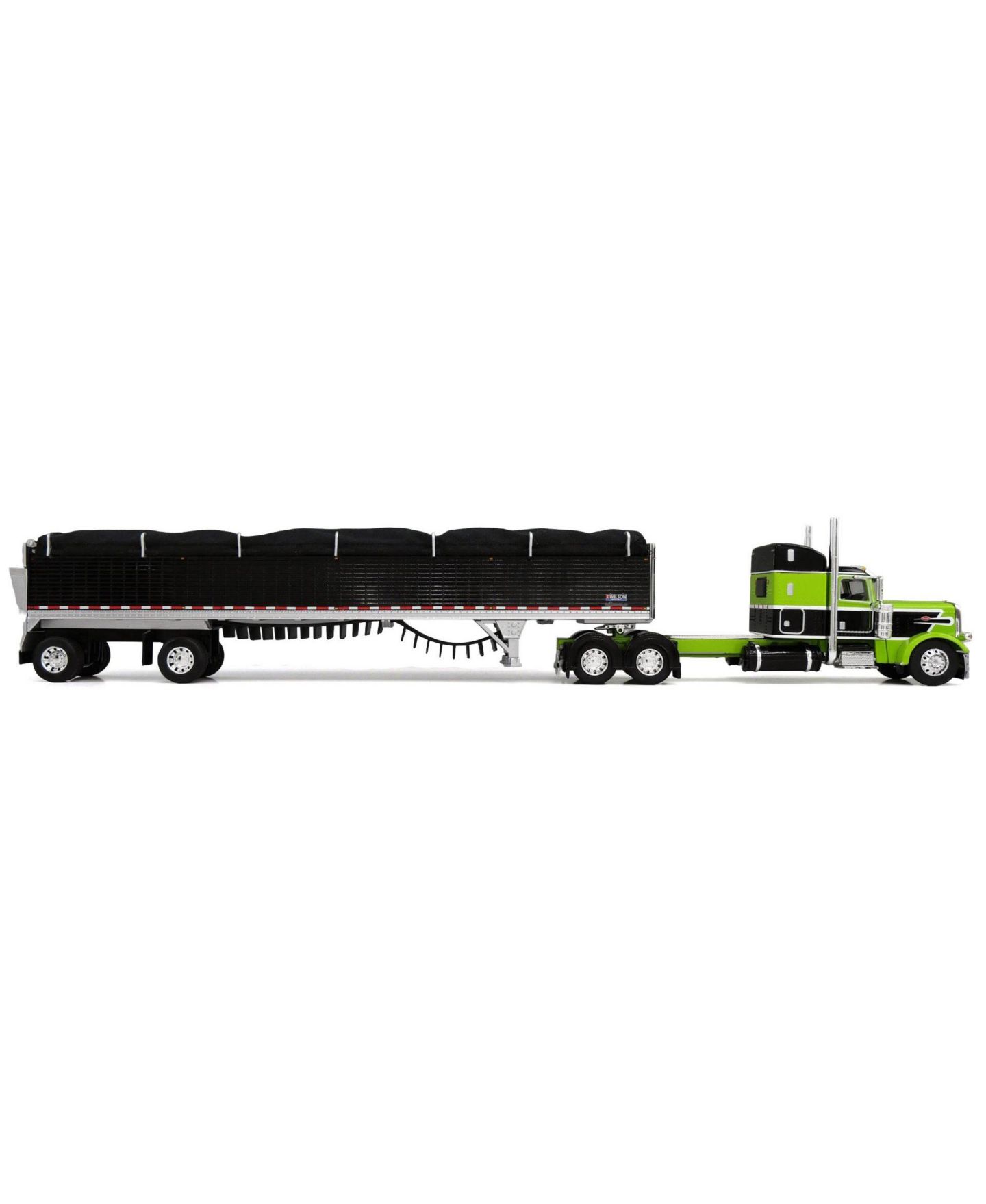 Детские игрушки First Gear 1/64 Scale Peterbilt 389 Sleeper Cab Semi Truck with Wilson Patriot Belt Trailer Collectible Toy Vehicle, 2-Piece Set — фото 2