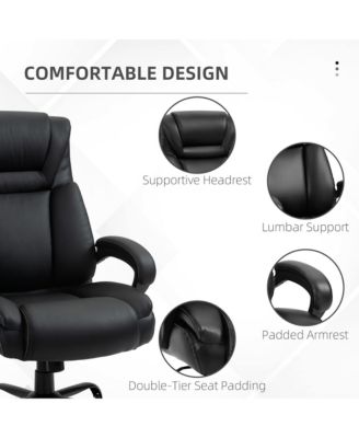 Big and Tall Executive Office Chair w/ PU Leather Fabric, Wheel
