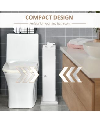 Bathroom Toilet Paper Cabinet with Doors and Shelves