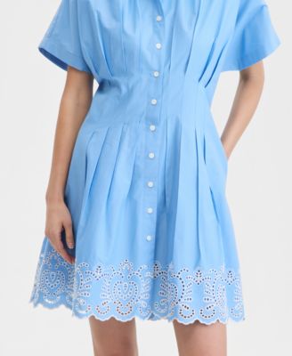 Women's Cutwork-Hem Mini Shirtdress