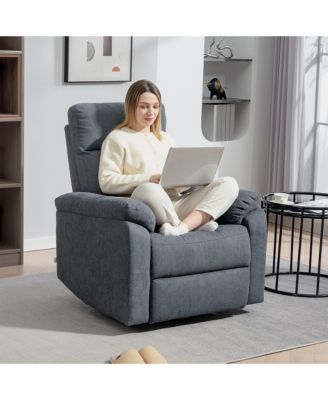 Wide Swivel Rocker Recliner, Overstuffed Reclining Sofa