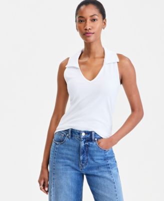 Women's Racerback Polo Tank Top