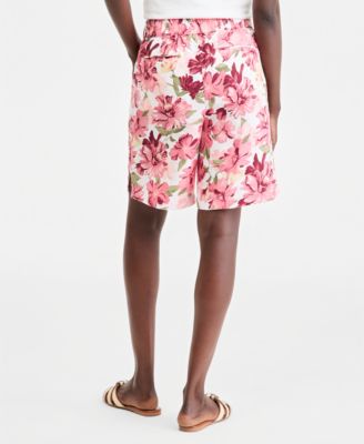 Women's 100% Linen Printed Bermuda Shorts, Macy's  Exclusive