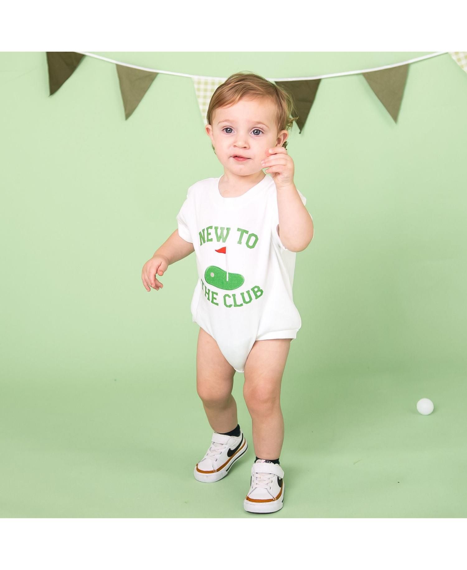 Baby Boys New To The Club Patch Short Sleeve Romper