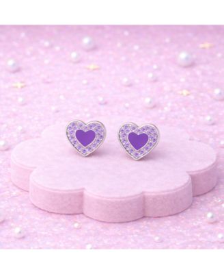 Girls Heart Hypoallergenic Earrings with Surgical Titanium Screwbacks