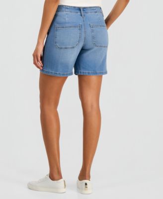 Women's High-Rise Utility Pocket Denim Shorts