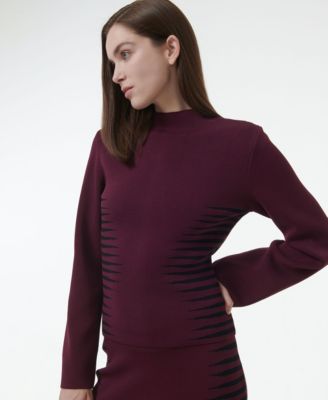 Women's Jacquard Knit Fitted Top