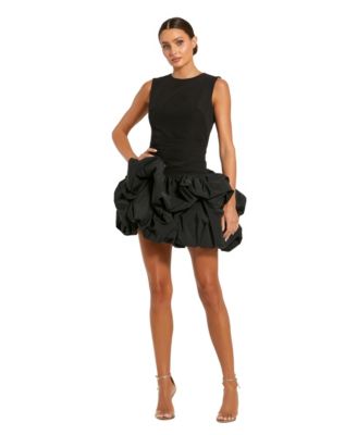 Women's Sleeveless Crepe Bubble Skirt Mini Dress