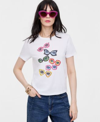 Women's Cropped Sunglasses T-Shirt, Macy's Exclusive- Molly Rogers Capsule Collection