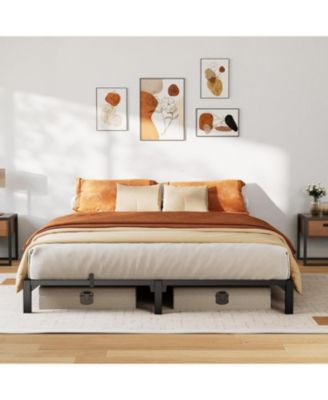 Bed Frame King Size, 8 Inch Metal Platform, No Screws Needed, No Box Spring Needed, Heavy Duty, 800 Lbs Capacity, Tool-Free Assembly