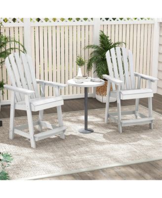 4PCS Bar Stool HDPE Chair w/ Armrest Footrest Home Indoor Outdoor Patio